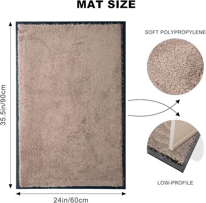 Mibao Front Door Mat Indoor Entrance, 29.5" x 17", Dirt Trapper Welcome Mat