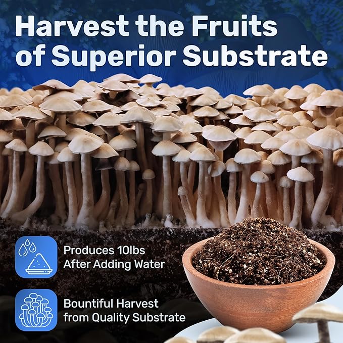Surfin' Spores Dry Mushroom Substrate Mix | Produces 10 Pounds of Pasteurized Bulk Substrate | CVG Blend (Coco Coir, Vermiculite, Gypsum)