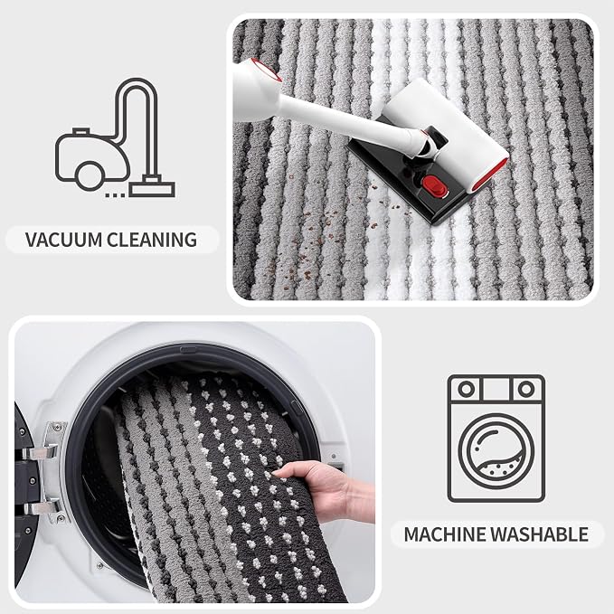 Kitinjoy Indoor Outdoor Door Mat, 47x24 Non-Slip Absorbent Dirt Trapper
