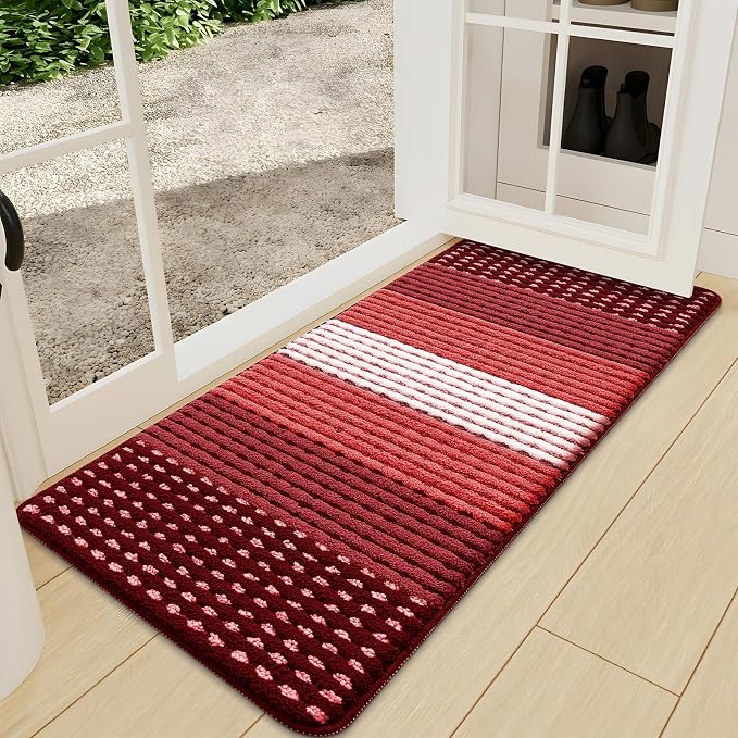 Kitinjoy Indoor Outdoor Door Mat, 47x24 Non-Slip Absorbent Dirt Trapper