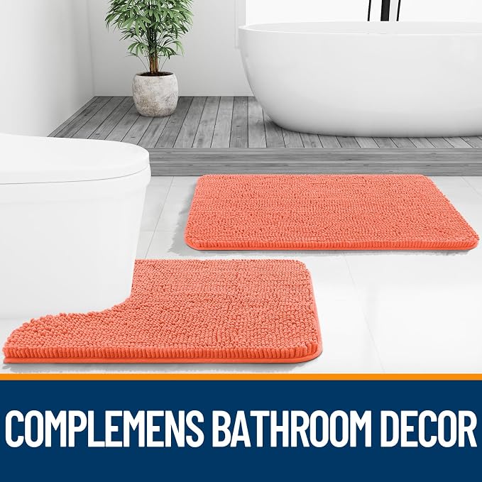 OLANLY Bathroom Runner Rugs 44x24, Extra Soft Absorbent Chenille Bath Rugs