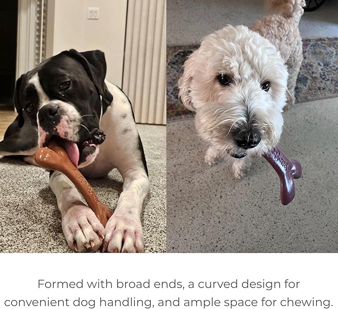 2-Pack Non-Toxic Dog Toys - Sustainable Bacon Flavored Dog Chew Toys for Aggressive Chewers - Plant-Based Bioplastic Pet Toys - Made in The USA (Mighty)