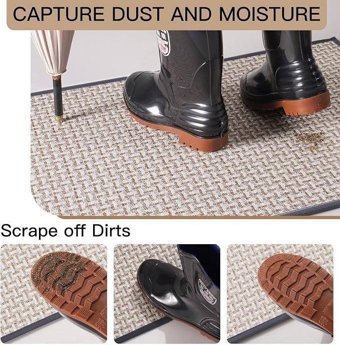 Door Mat 17"x30", Door Mat Indoor Entrance Dirt Resistant and Absorbent