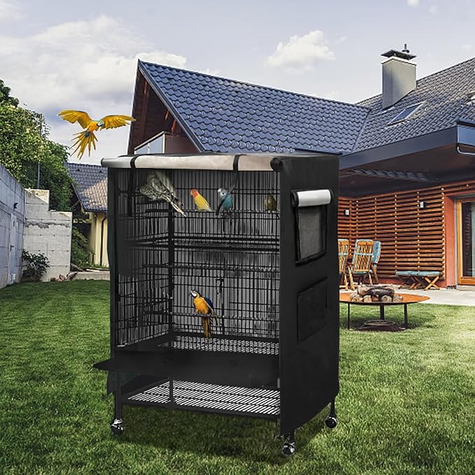 Bird Cage Cover for Night, Good Night Birdcage Covers Fit for Yaheetech Birdcage, Bird Universal Pet Cage Cover Good Night for Cats, Mink, Totoro, Parakeet, Parrot and Small Animals (X-Large)