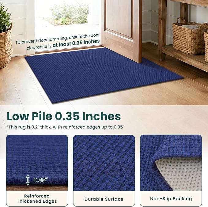 KOZYFLY Washable 3x4 Entry Area Rug, Braided Throw Rugs