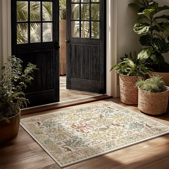 Machine Washable Small Rugs for Entryway: 2x3 Throw Kitchen Rug Door Mat Indoor