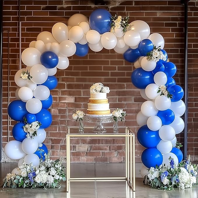 RUBFAC 129pcs Dark Blue Balloons Different Sizes 18 12 10 5 Inch for Garland Arch for Birthday Gender Reveal Baby Shower Graduation Party Decoration