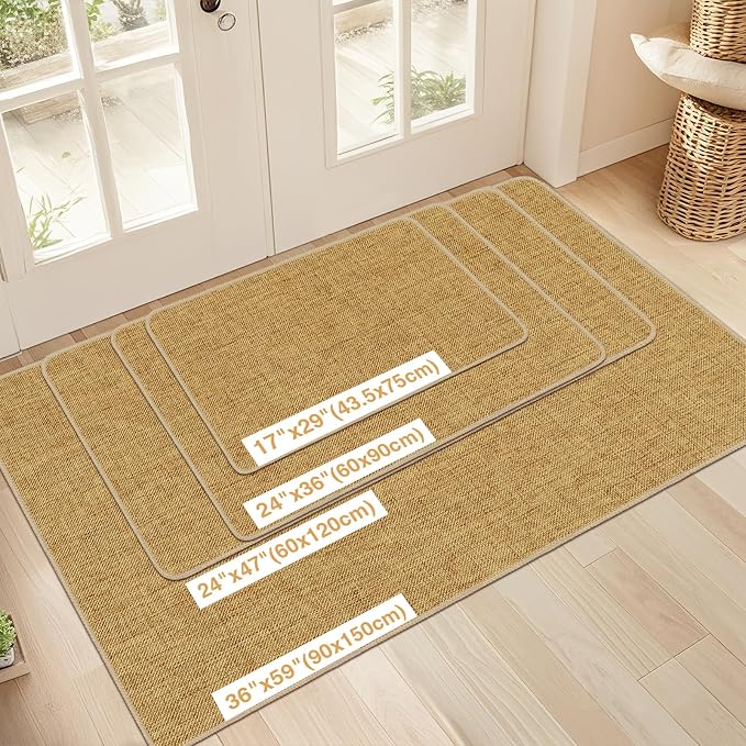 LEKEEPGO Ultra Thin Indoor Door Mat 24"x36", Low-Profile Door Mat Indoor