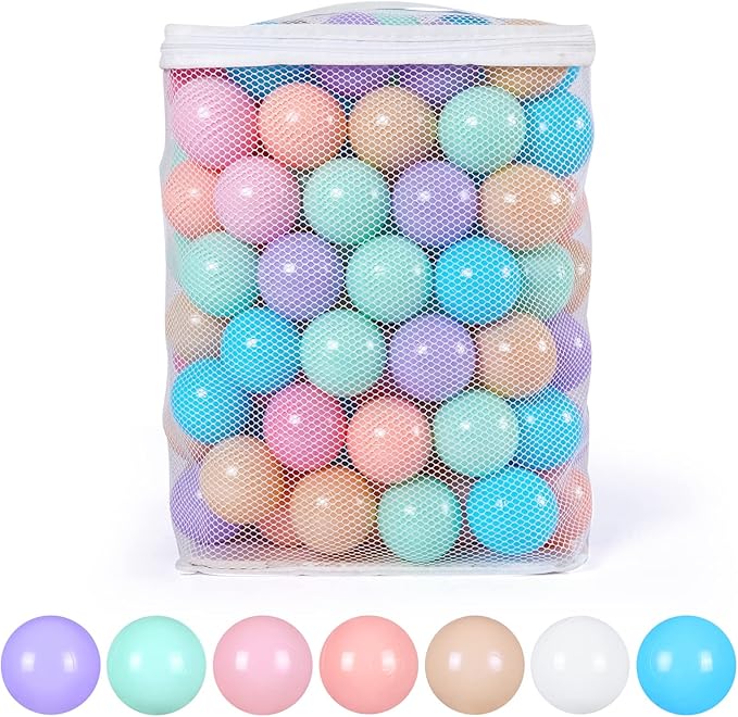 GOGOSO Ball Pits Balls for Toddlers Pack of 50 100 200 Plastics Shape Ball Non-Phthalate Non-BPA Non-Toxic 2.2-Inch Crush Proof Play Balls