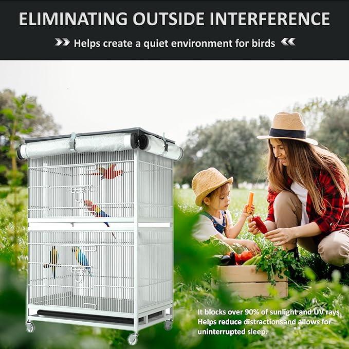 Universal Large Bird Cage Cover - Bird Cage Covers for Night, Good Night Bird Cage Cover for Large Bird Cage，Size 32inx 21inx 46in