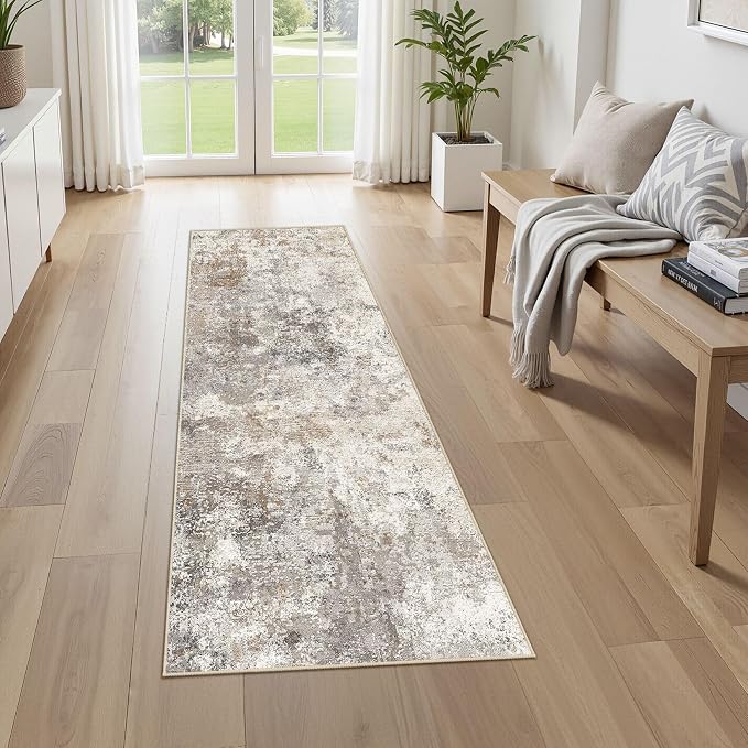 UERMEI 2x6 Washable Runner Rug for Hallway, Non Slip Low Pile Kitchen Carpet
