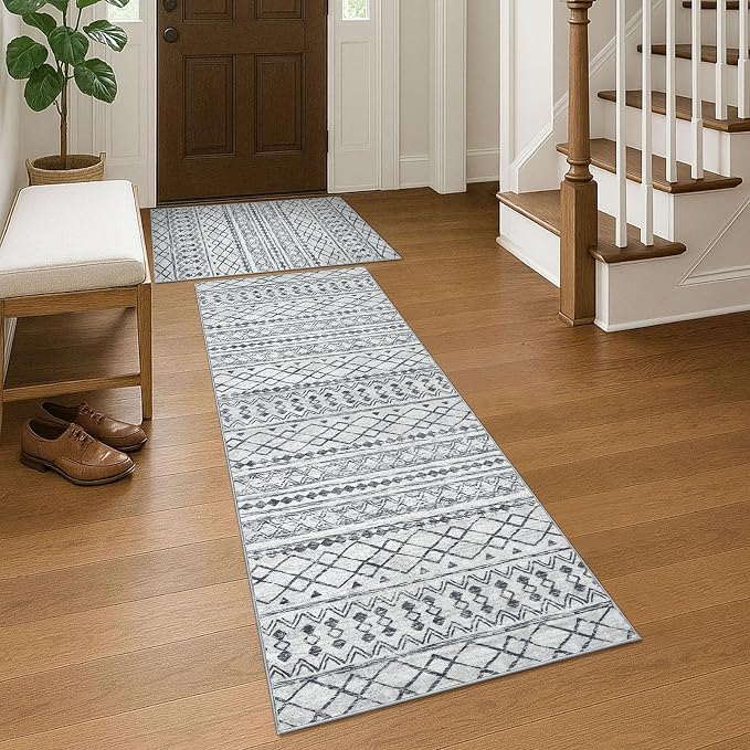 KUTA Moroccan Rugs for Entryway, Non-Slip Washable Ultra Soft Hallway Runner Rug