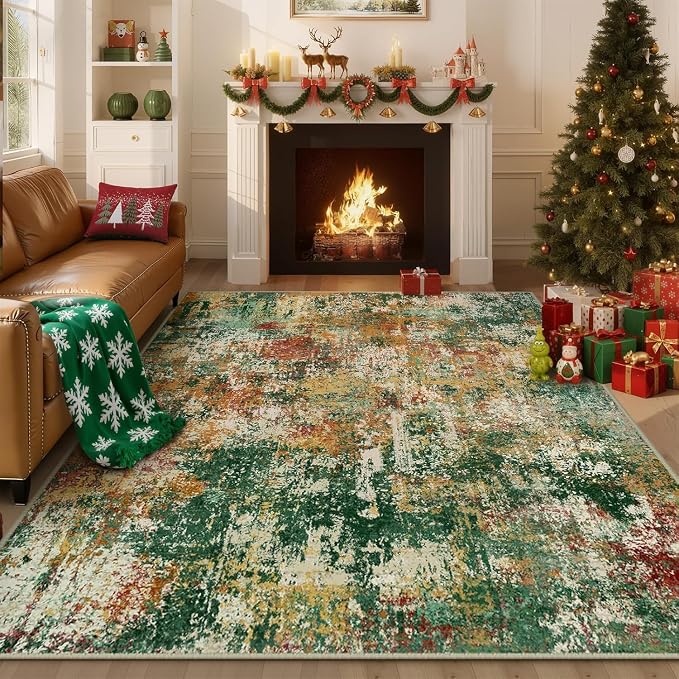 RELEANY Washable Area Rugs 10'x14 Non-Slip Modern Abstract Soft