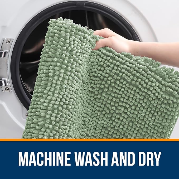 OLANLY Large Bathroom Rugs 47x32, Extra Soft Absorbent Chenille Bath Rugs