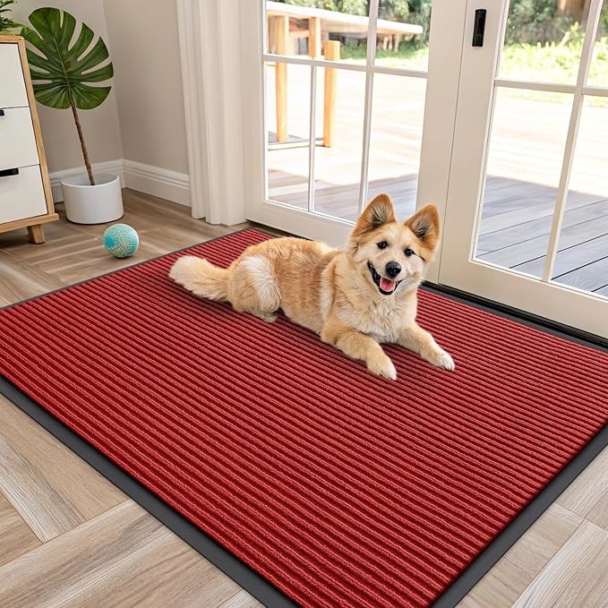 OLANLY Front Door Mat Indoor Outdoor Entrance, Waterproof Heavy Duty Doormat
