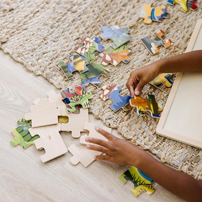 Melissa & Doug Dinosaurs Wooden Jigsaw Puzzle with Storage Tray (24 pcs)