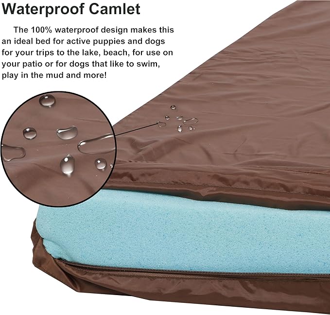 Dog Bed for Small Medium Large Sized Dogs Orthopedic Memory Foam Pet Beds Furniture with Waterproof Liner & 2 Removable Washable Cover