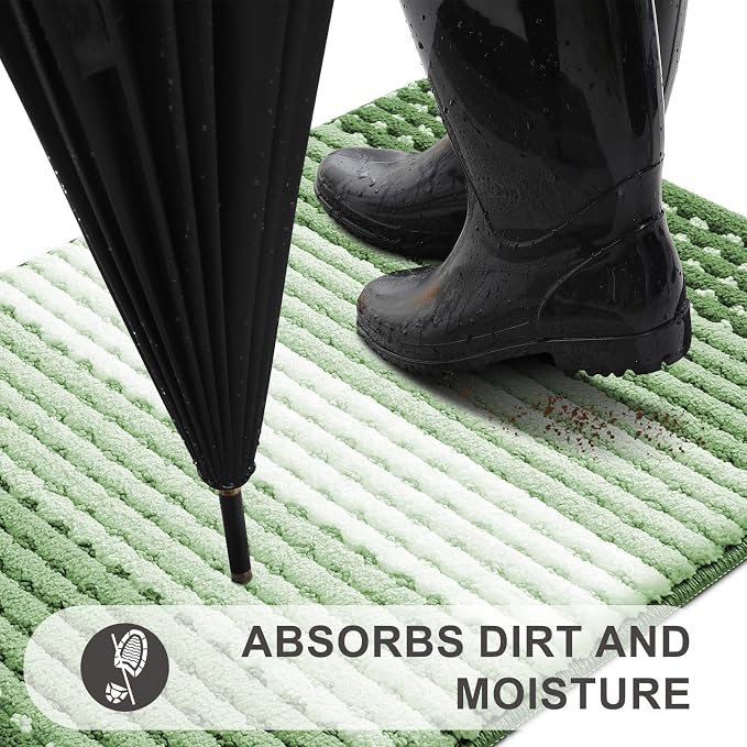 Kitinjoy Indoor Outdoor Door Mat, 36x24 Non-Slip Absorbent Dirt Trapper