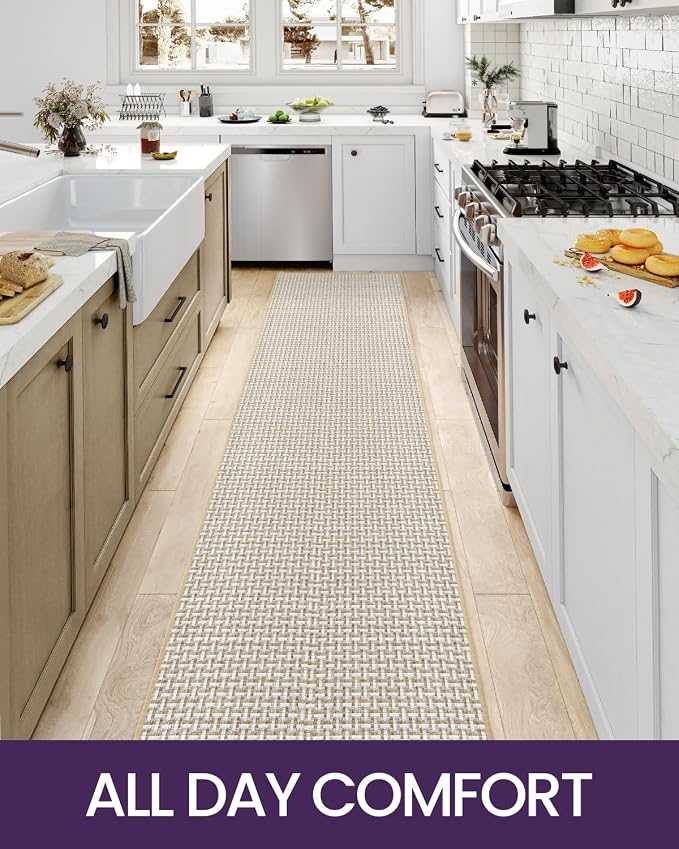 DEXI Hallway Runner Rug 2'4"x10', Non Slip Rubber Backed Runners Carpet