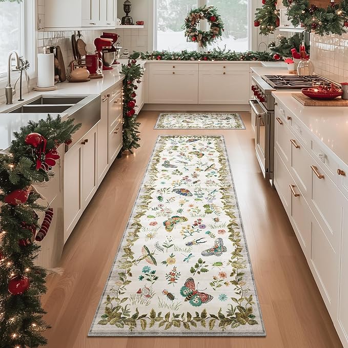 Machine Washable Kitchen Runner Rugs: 2'6"x8' Hallway Runner Stain Resistant