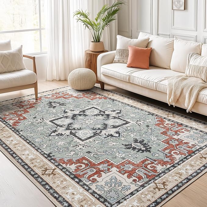 Lofus 5x7 Area Rugs for Living Room and Bedroom, Machine Washable Rug for