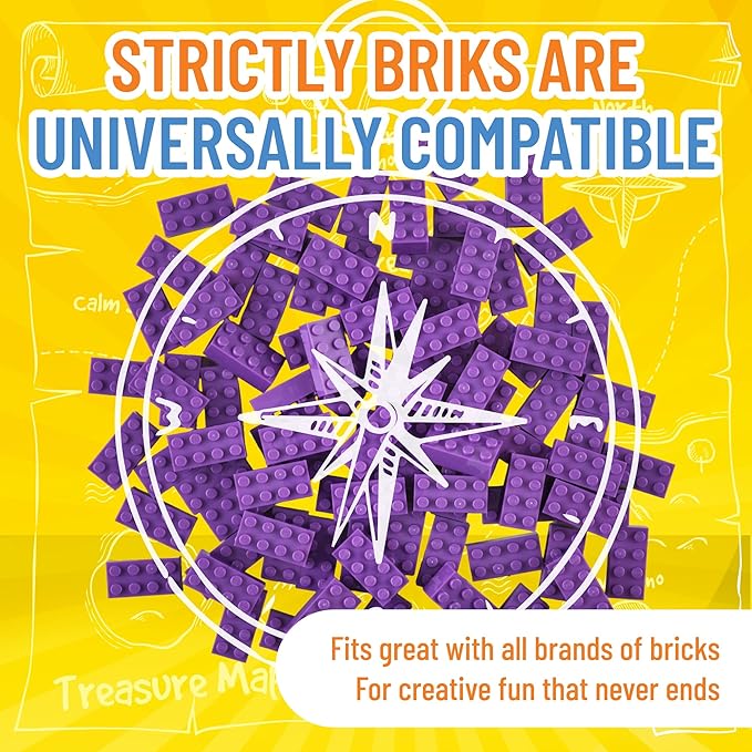 Strictly Briks Classic Bricks Starter Kit, Purple, 96 Pieces, 2x4 Studs, Building Creative Play Set for Ages 3 and Up, 100% Compatible with All Major Brick Brands