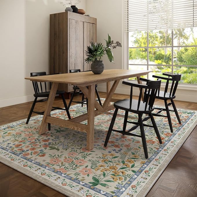 Washable Area Rugs for Living Room: 9x12 Area Rug for Bedroom Vintage Stain