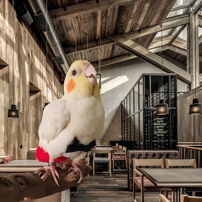 Bird Diapers Bird Harness Tuxedo Flight Suits with 80in Flying Leash Parrot Nappy with Waterproof Inner Layer Urine Wet Suite for Cockatiel Conure Parakeet Macaw Budgie-Red,M