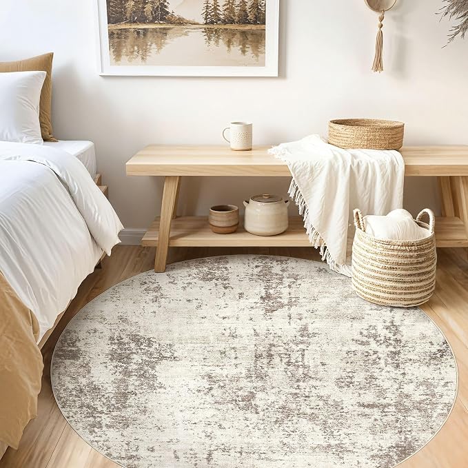 UERMEI 5ft Round Area Rug Living Room Rugs