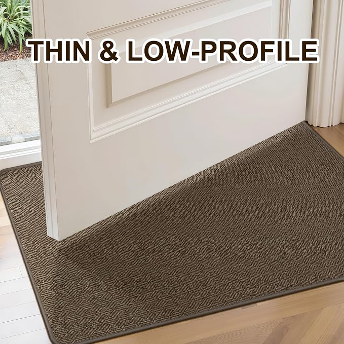 Ultra Thin Door Mat Indoor Entrance 36"x59", Low-Profile Indoor Door Mat