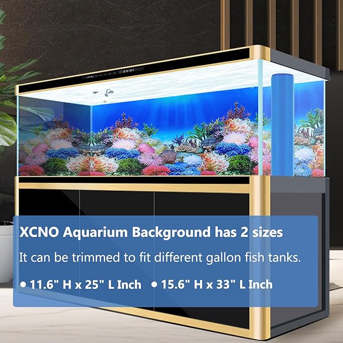 Fish Backgrounds Paper Double Sides Undersea Aquarium Background Poster Colorful Sea Anemone Fish Tank Background Sticker Decorations 16"x 33"