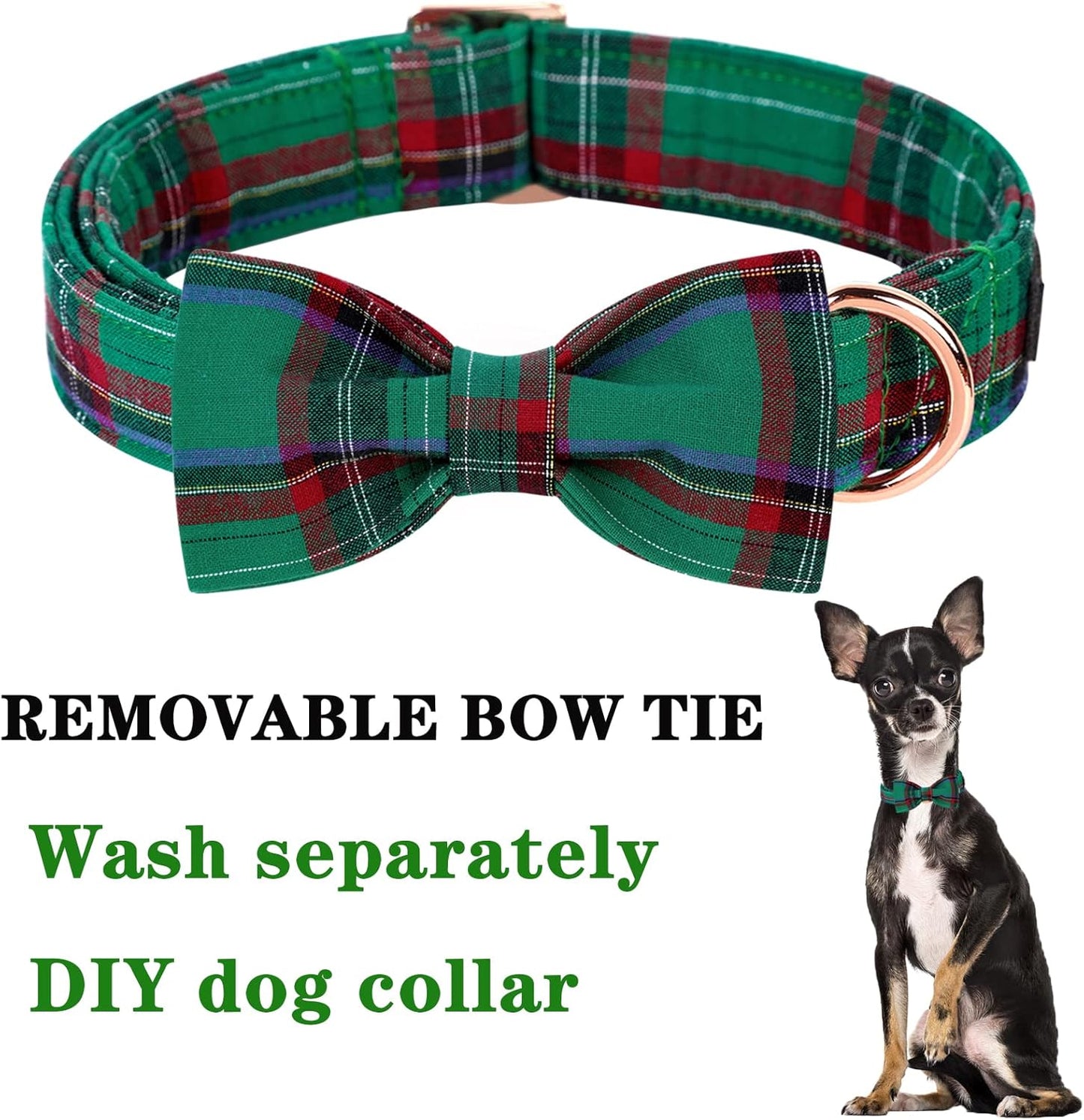 Unique style paws Dog Collar with Bow Tie Christmas Dog Collar for Small Medium Large Dogs with Adjustable Metal Buckle -XL