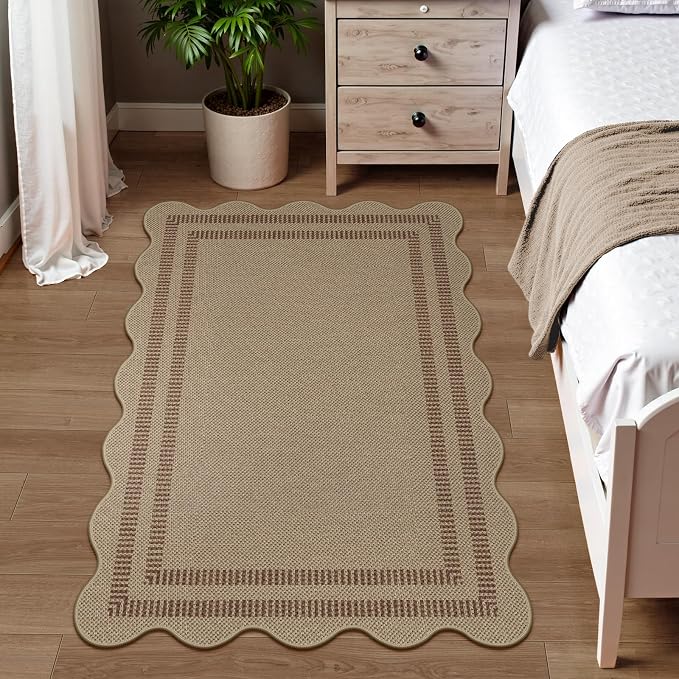 Modern Easy Jute Outdoor Patio Rug, 3x5 Washable Rugs