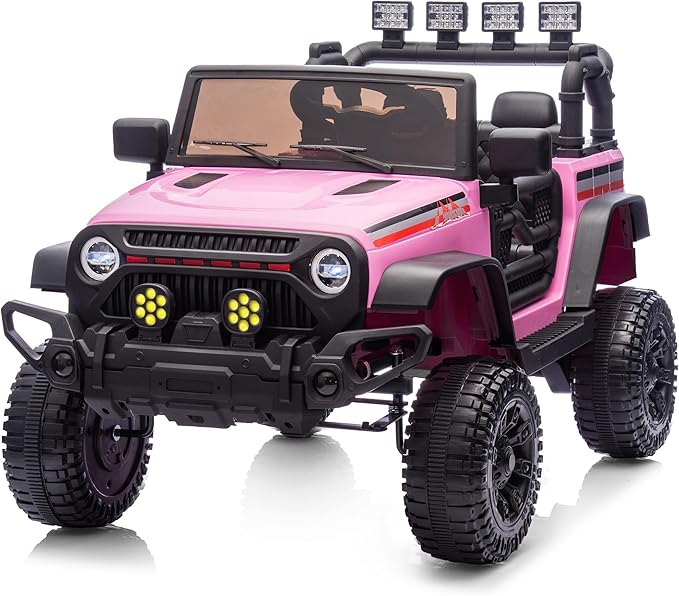12V Kids Ride on Car Truck, Kids Electric Vehicles Car Ride on Toy for Toddlers with Remote Control - Light Pink