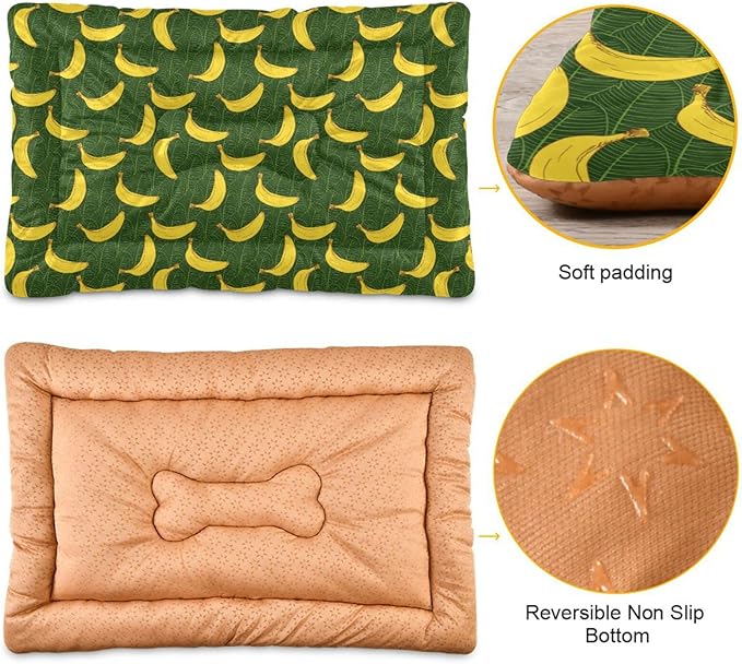 Pet Bed Banana Fruit Dog Bed Mat Absorbing Non Slip Pad Pet Sleeping Mat for Small, Medium, and Large Dogs Puppy Cat 36 in x 24 in