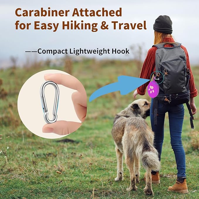 Collapsible Dog Bowls, 2-in-1 Silicone Pet Food and Water Bowl with Carabiner, Portable Double Compartment Dish for Travel, Camping, Hiking Puppy Essentials (Purple)