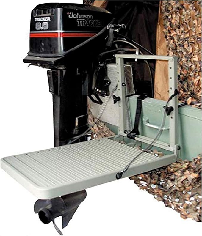 GREAT DAY Load-A-Pup HD 14x20in Robust Safety Pet Loading Platform - for The Hunting Dog - Earth-Tone Gray Powder-Coated Finish - Intended for Use in Fresh Water, LP500HD