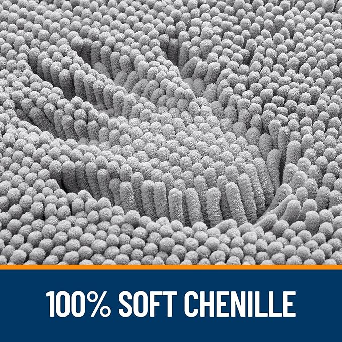OLANLY Toilet Rugs U-Shaped 20x20, Extra Soft Absorbent Chenille Contour