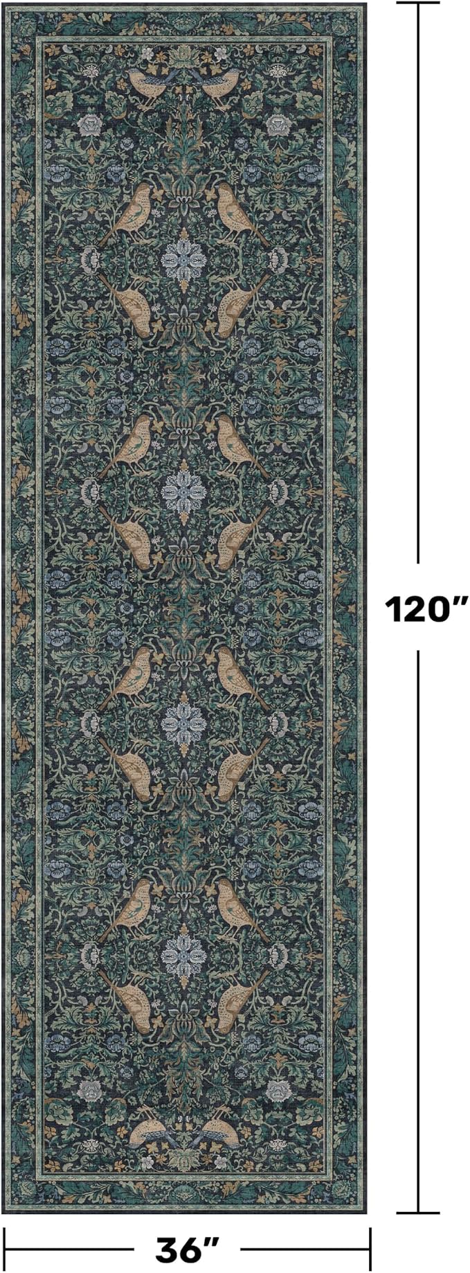 Boho 3x10 Wide Hallway Runner Rug 10 ft, Washable Extra Long Runner Rugs