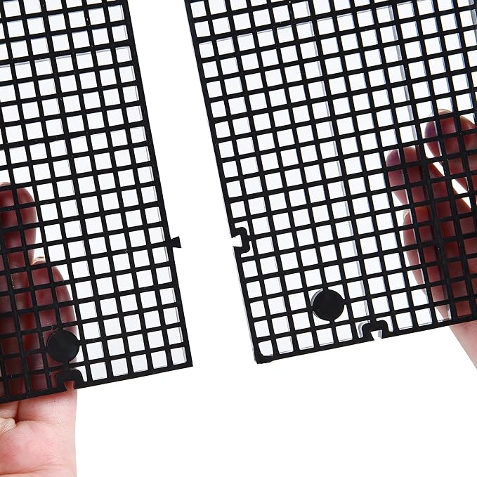 ALEGI Plastic Grid Divider Tray Egg Crate Louvre Aquarium Fish Tank Bottom Isolation with Bracket (8pcs Black)