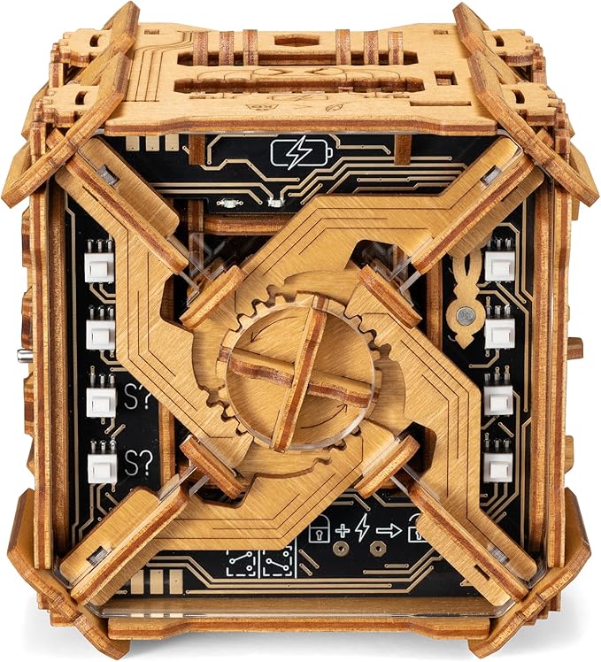 Tesla Box - Electronic Puzzle Box - Escape Room Game in a Box - Brain Teaser - 3D Wooden Puzzle for Adults - Money Puzzle Box for Cash Gift - Birthday GiftBox MoneyBox