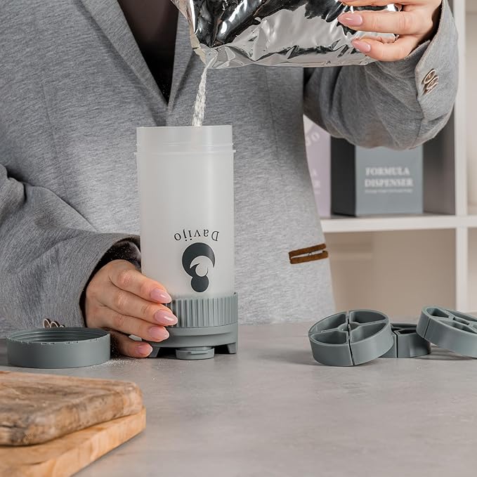 Formula Dispenser - Completely Replaces Hand Scooping - Fill The Desired Portion with just a Few clicks - Formula Container to go - 10ounces Baby Milk Powder Storage