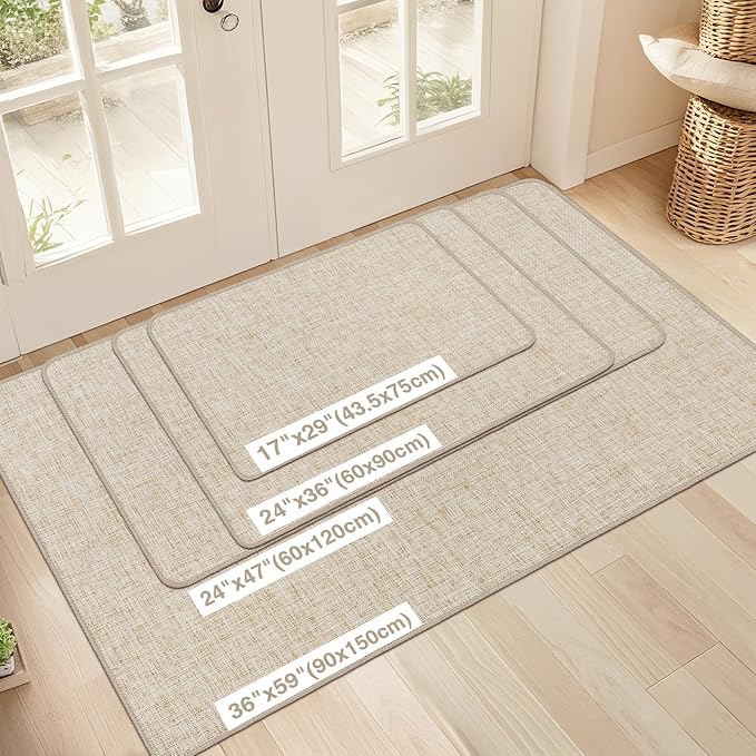 LEKEEPGO Ultra Thin Indoor Door Mat 24"x36", Low-Profile Door Mat Indoor