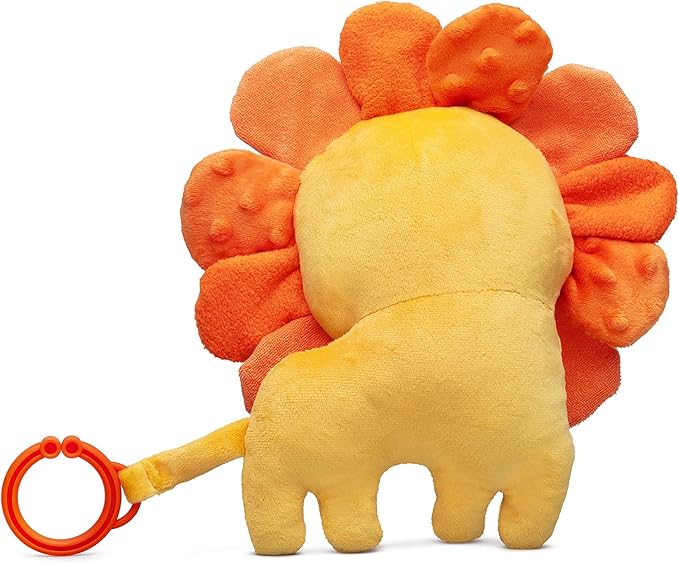 Roary The Lion Crinkle Toy for Baby - Sensory Tummy Time Toys - Plush Stuffed Animal with Teething Toy Chew Ring