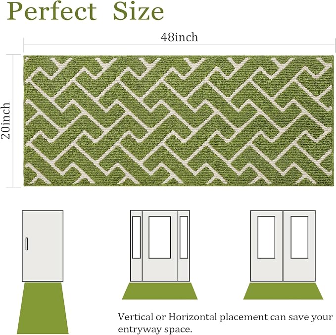 hicorfe Dirt Trapper Indoor Doormat, Non Slip Backing Washable Door Mats