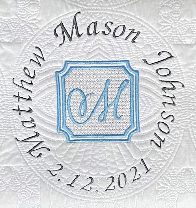 Personalized Baby Blanket Baby Quilt Monogrammed Blankets for Boys and Girls Embroidered Baby Gifts Plaque
