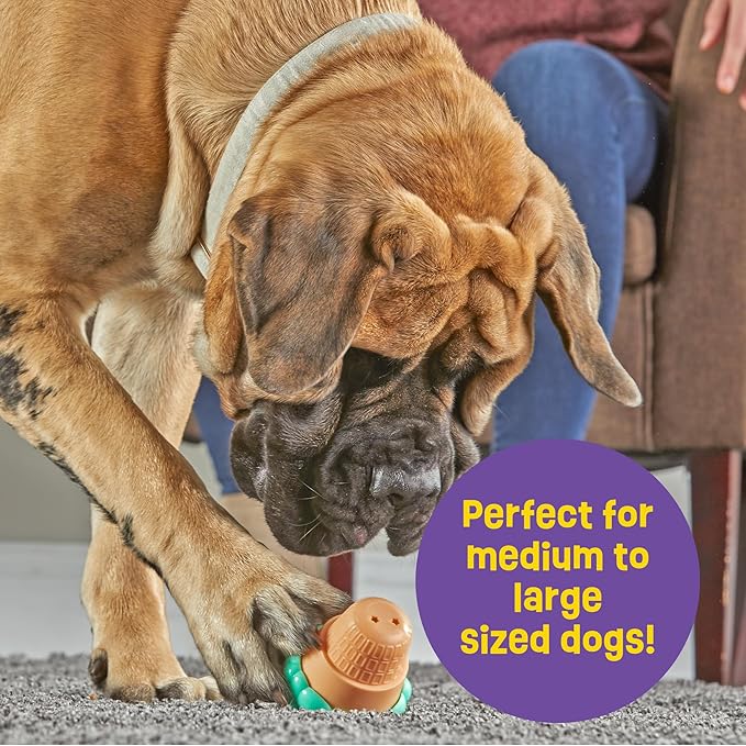 Brightkins Large Ice Cream Treat Dispenser - Interactive Dog Toys, Dog Treat Dispenser Toy, Puppy Toys Interactive, Puzzle Balls for Dogs, Puppy Enrichment Toy, Pet Puzzles for Boredom