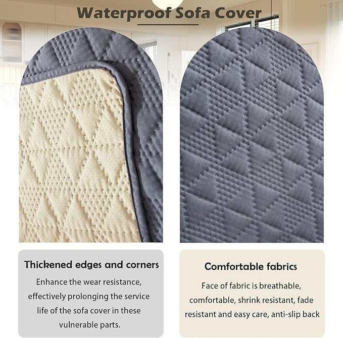 Waterproof Dog Bed Cover Pet Blanket, Soft Pet Couch Covers for Sofa Washable, Bed Couch Sofa Furniture Protector for Puppy Cat Kids (Grey,210 * 260 CM)
