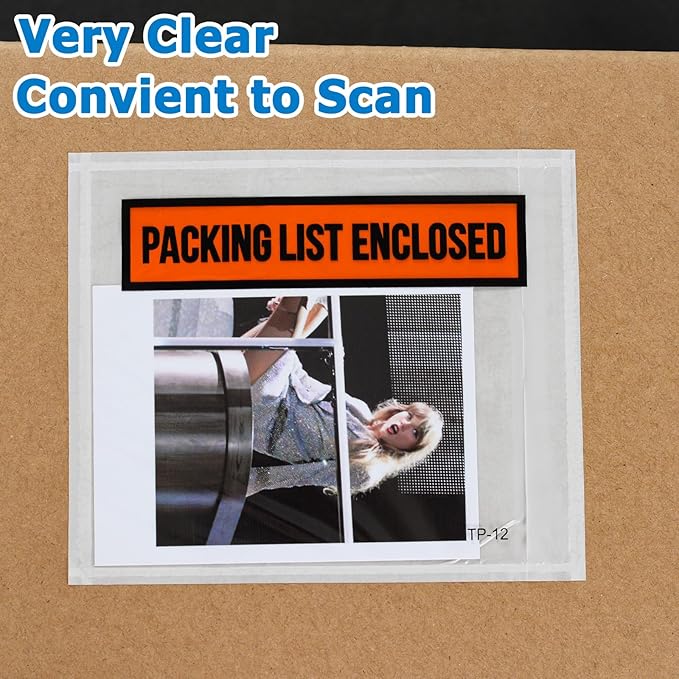 1000pcs 7.5"x5.5" Packing List Envelopes Self-seal Packing Slip Envelope Pouches Shipping Label Sleeves Top Loading Packing List Enclosed Bags.