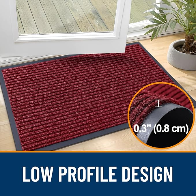 OLANLY Front Door Mat Indoor Outdoor Entrance, Waterproof Heavy Duty Doormat